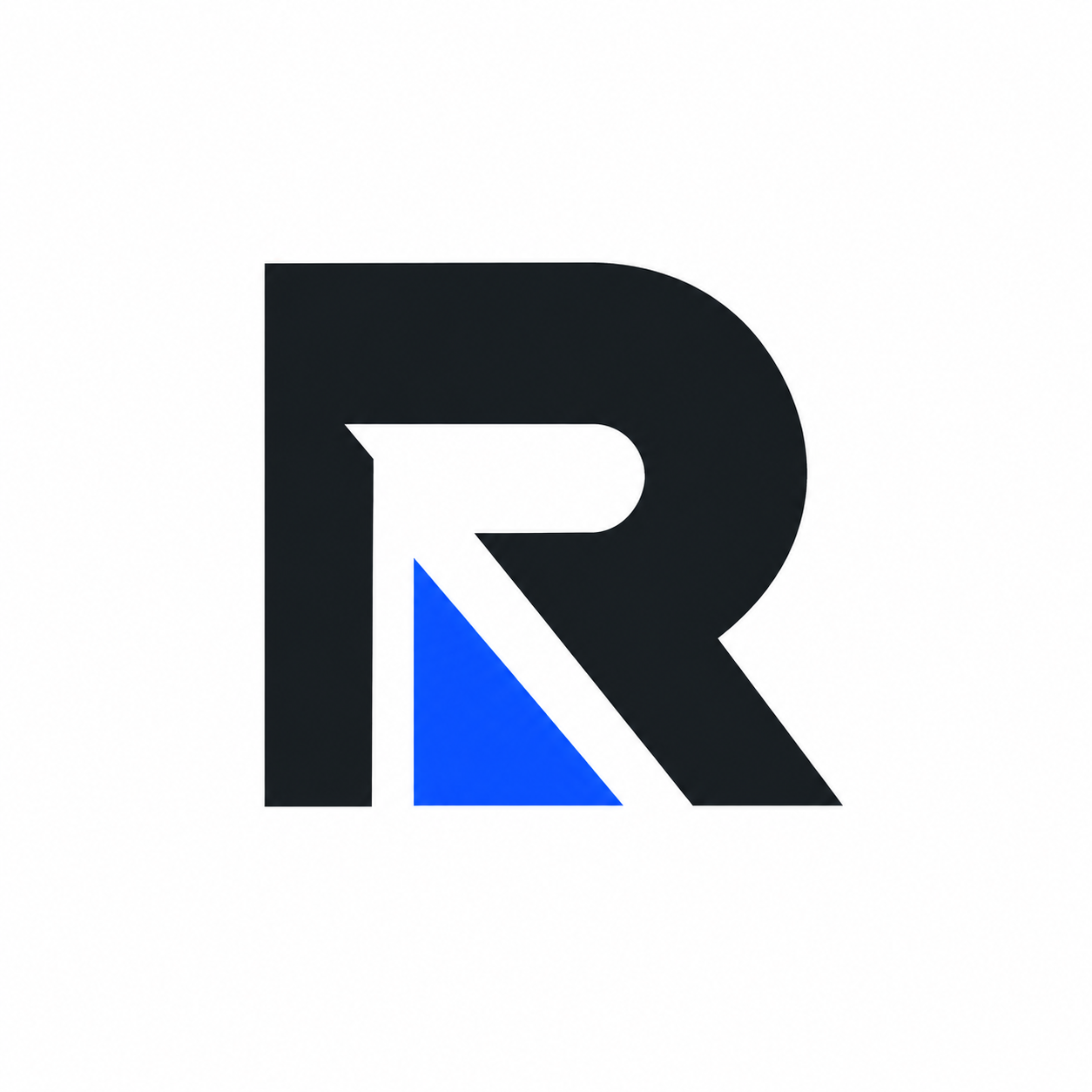 R Click Media blue and black R logo